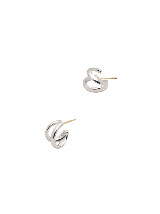 Sinne double creol earrings in silver and 18k yellow gold photo