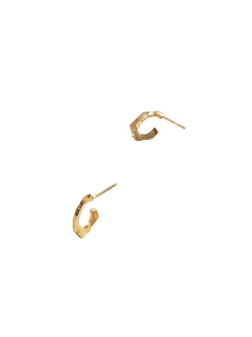 Grim creol earrings in 18k yellow gold photo