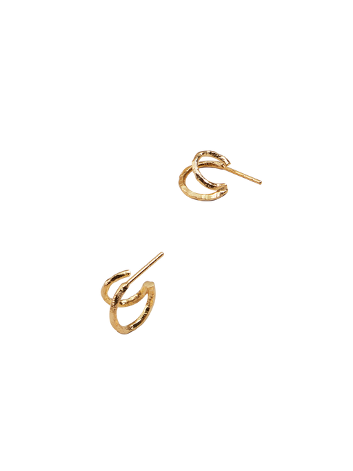 Ringo double creol earrings in 18k yellow gold photo