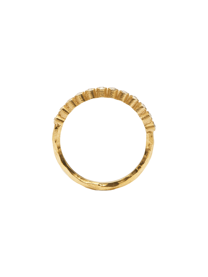 Ringo half eternity ring in 18k yellow gold with 0,12ct diamond