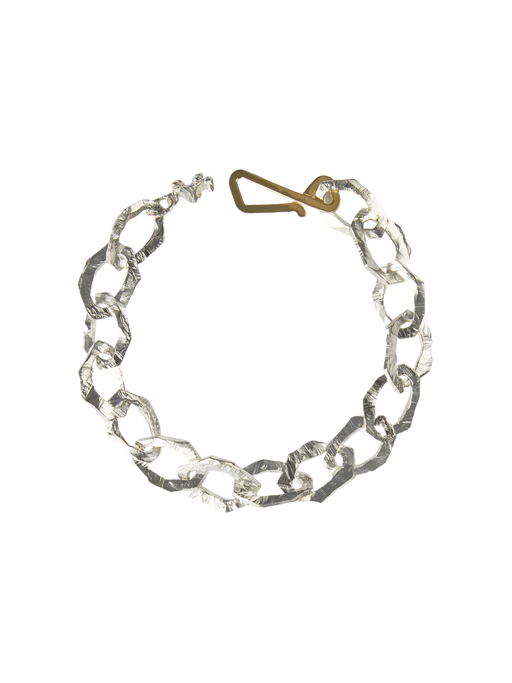 Grim large bracelet in silver and 18k yellow gold photo