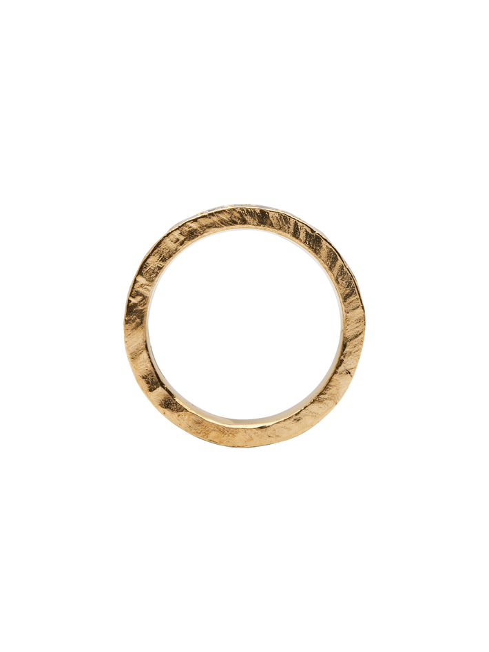 Rock low eternity ring in 18k yellow gold with 0,24ct diamond