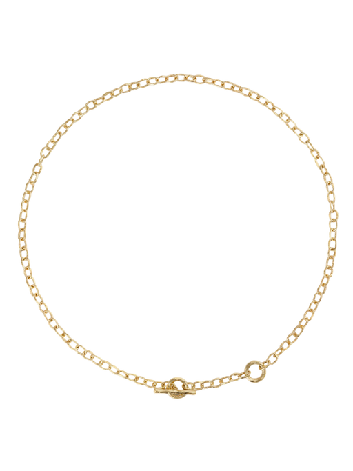 T - chain mini - necklace in 18k yellow gold, 39-42 cm. photo