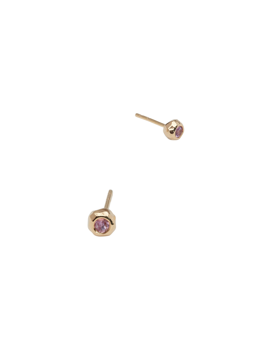 Ringo kula earrings in 18k yellow gold with 0,20ct pink sapphire photo