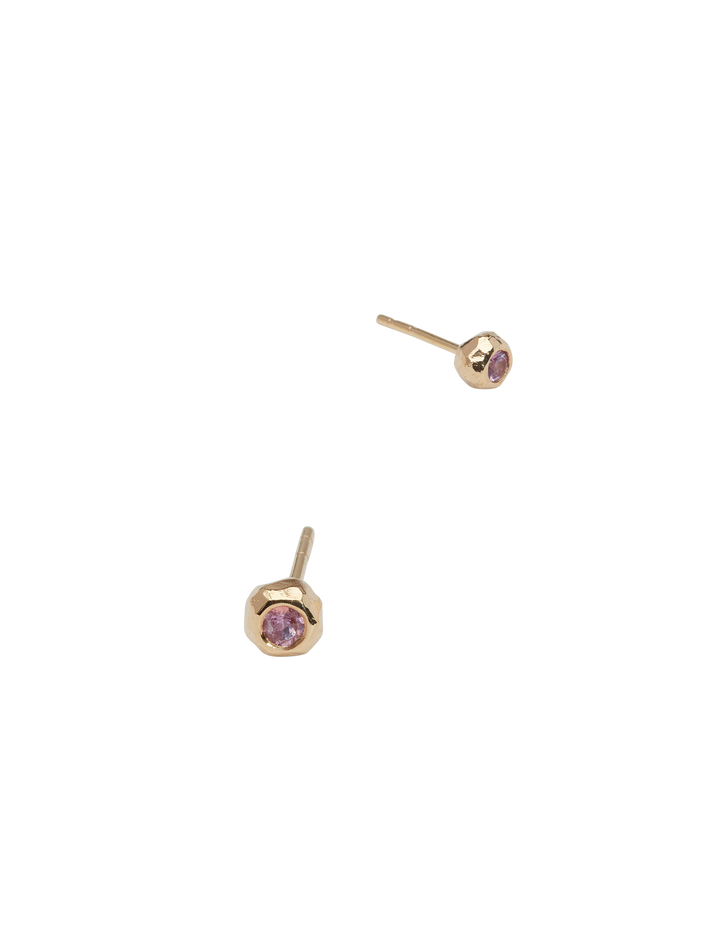 Ringo kula earrings in 18k yellow gold with 0,20ct pink sapphire