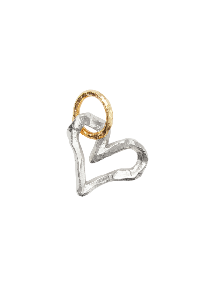 Ringo open heart pendant in silver and 18k yellow gold