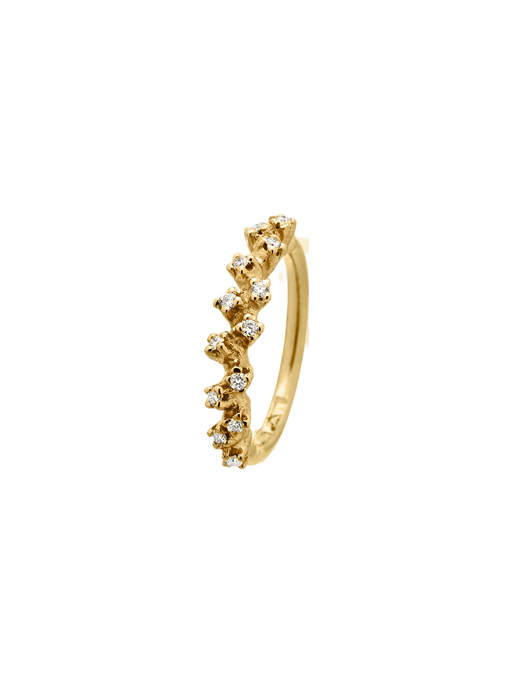 Frosty half eternity ring in 18k yellow gold with 0,21ct diamond photo