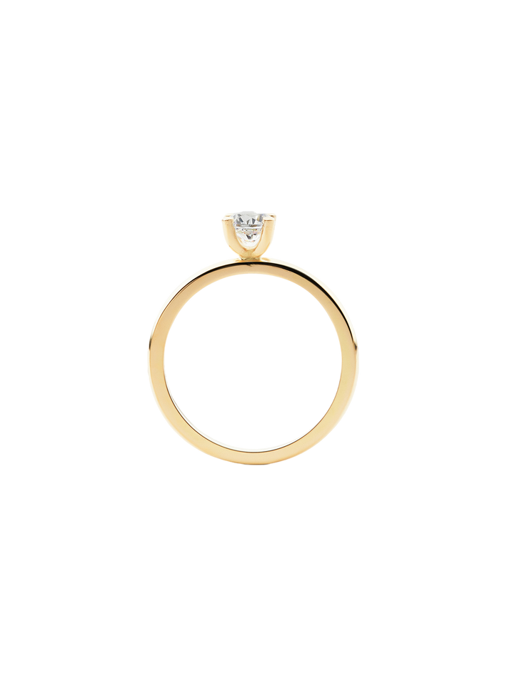 Soft solitaire ring in 18k yellow gold with 0,50ct diamond