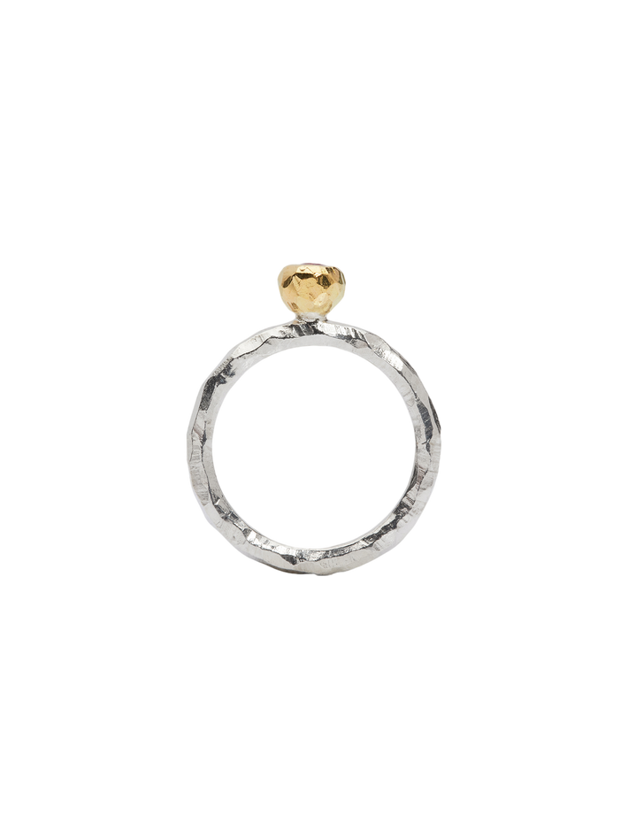 Ringo kula ring in silver and 18k yellow gold with pink sapphire 0.20ct