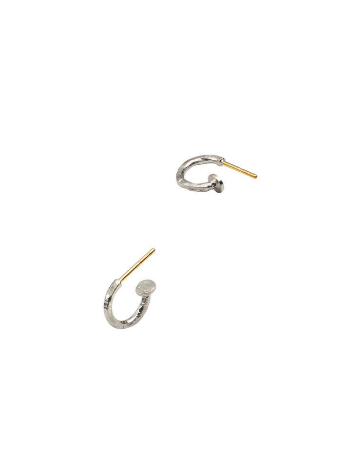 Ringo creol earrings in silver and 18k yellow gold