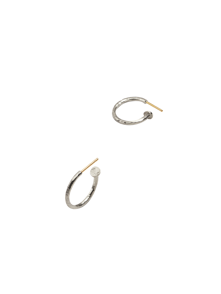 Ringo creol earrings in silver and 18k yellow gold