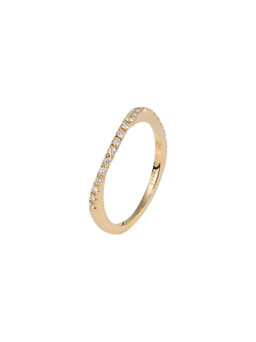 Waves ring in 18k yellow gold with 0,21ct diamond photo