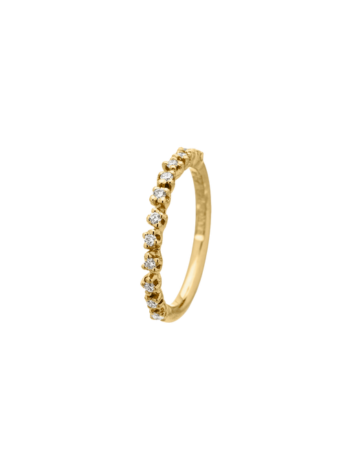 Frosty half eternity, low set ring in 18k yellow gold with 0,18ct diamond photo