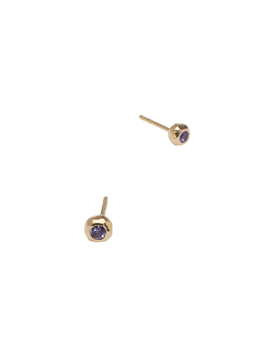 Ringo kula earrings in 18k yellow gold with 0,20ct violet sapphire photo