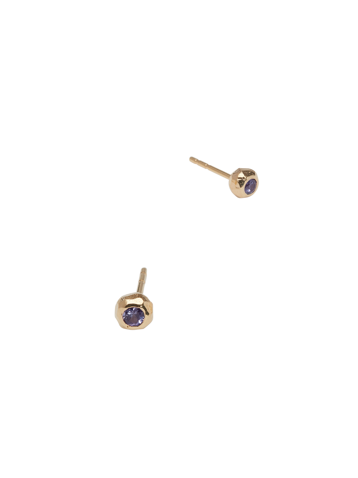 Ringo kula earrings in 18k yellow gold with 0,20ct violet sapphire