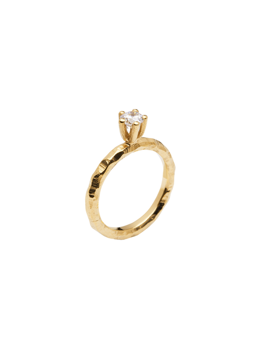 Ringo solitaire ring in 18k yellow gold with 0,40ct diamond photo