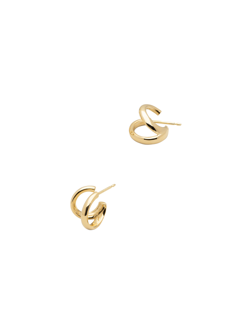 Sinne double creol earrings in 18k yellow gold photo