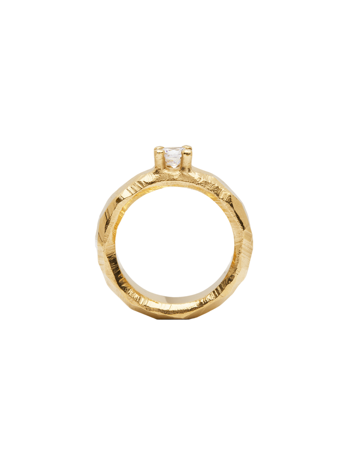 Mouse solitaire ring in 18k yellow gold with 0,40ct diamond