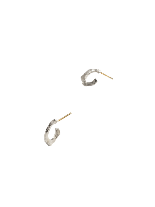 Grim creol earrings in silver and 18k yellow gold photo