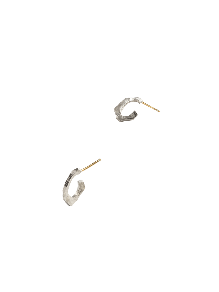 Grim creol earrings in silver and 18k yellow gold