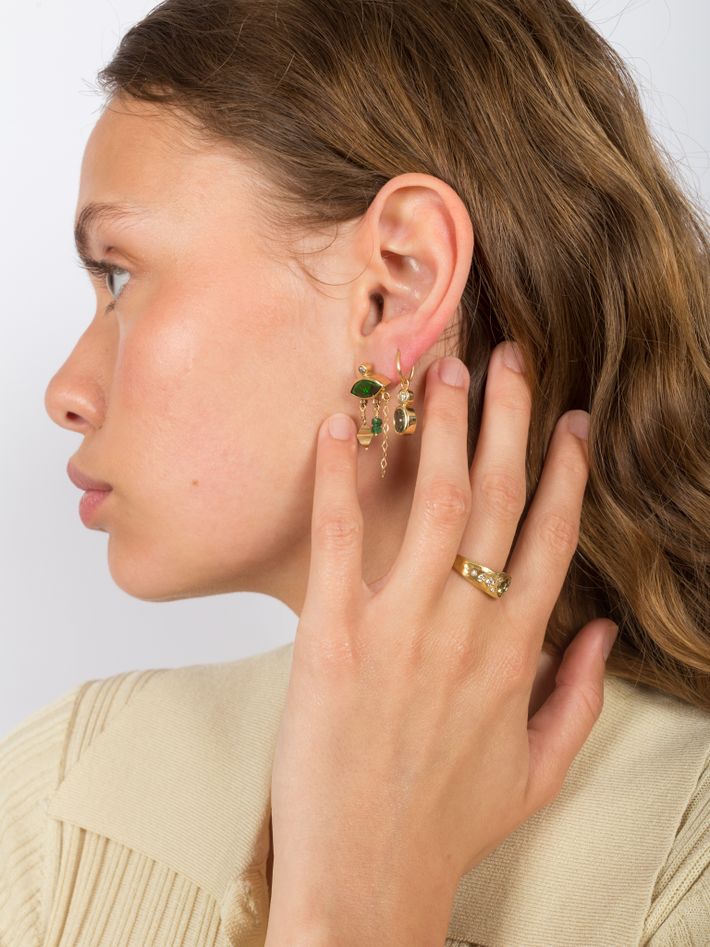 Petite partie beryl and diamond earring