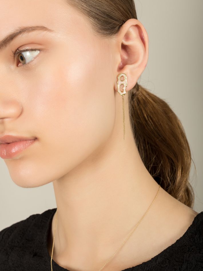 Pure earring with enamel