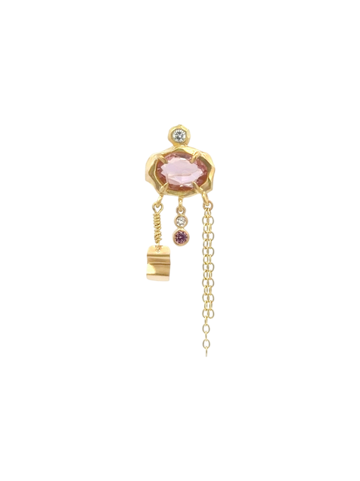 Seoul earring with pink tourmaline and pink sapphire photo
