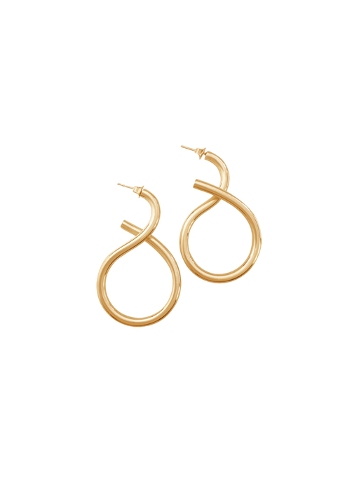 Shape ii earrings in gold vermeil photo