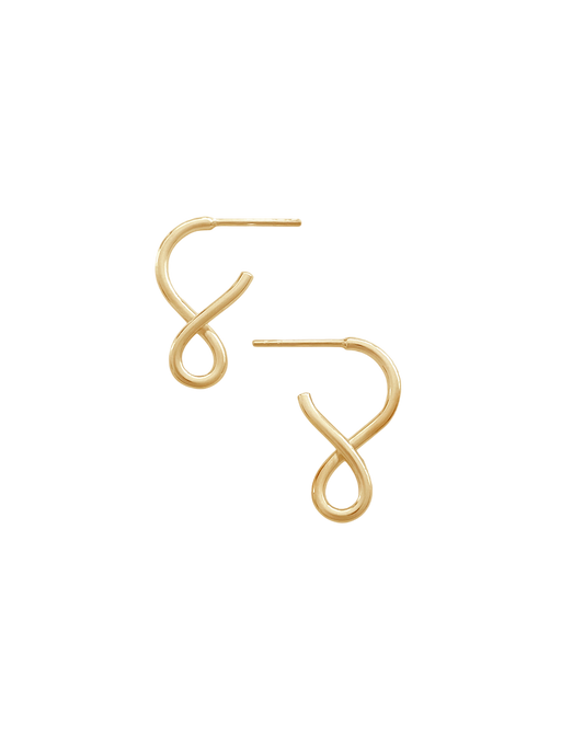 Shape I small earrings in gold vermeil photo