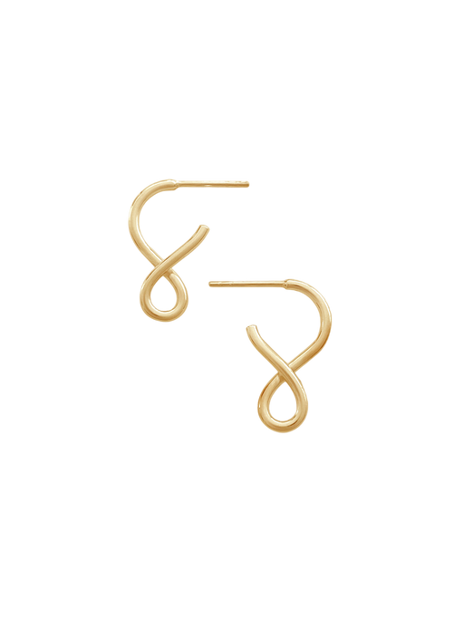 Shape i small earrings in gold vermeil photo