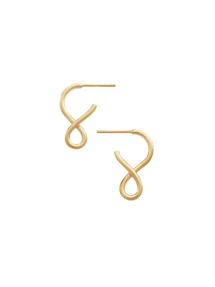 Shape I small earrings in gold vermeil