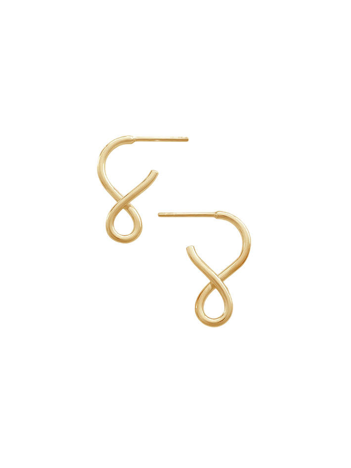 Shape i small earrings in gold vermeil