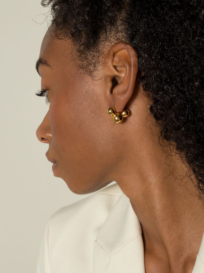 Cluster earrings in gold vermeil