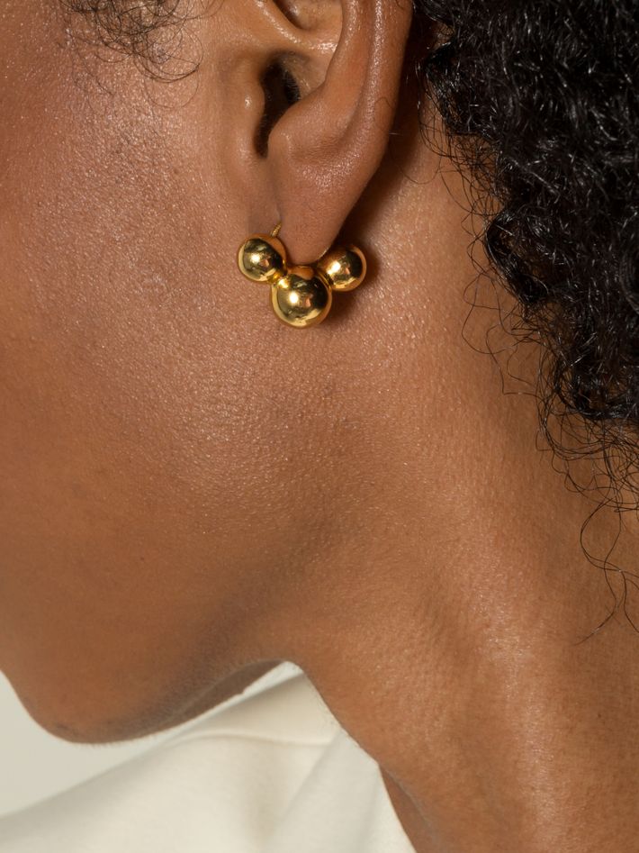 Cluster earrings in gold vermeil
