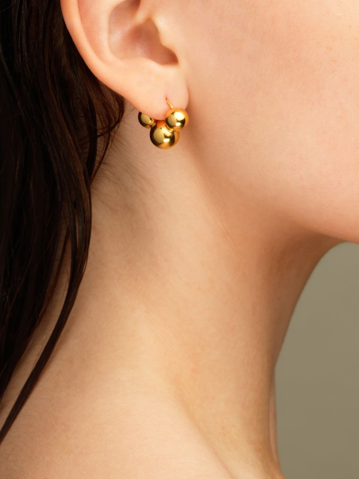 Cluster earrings in gold vermeil