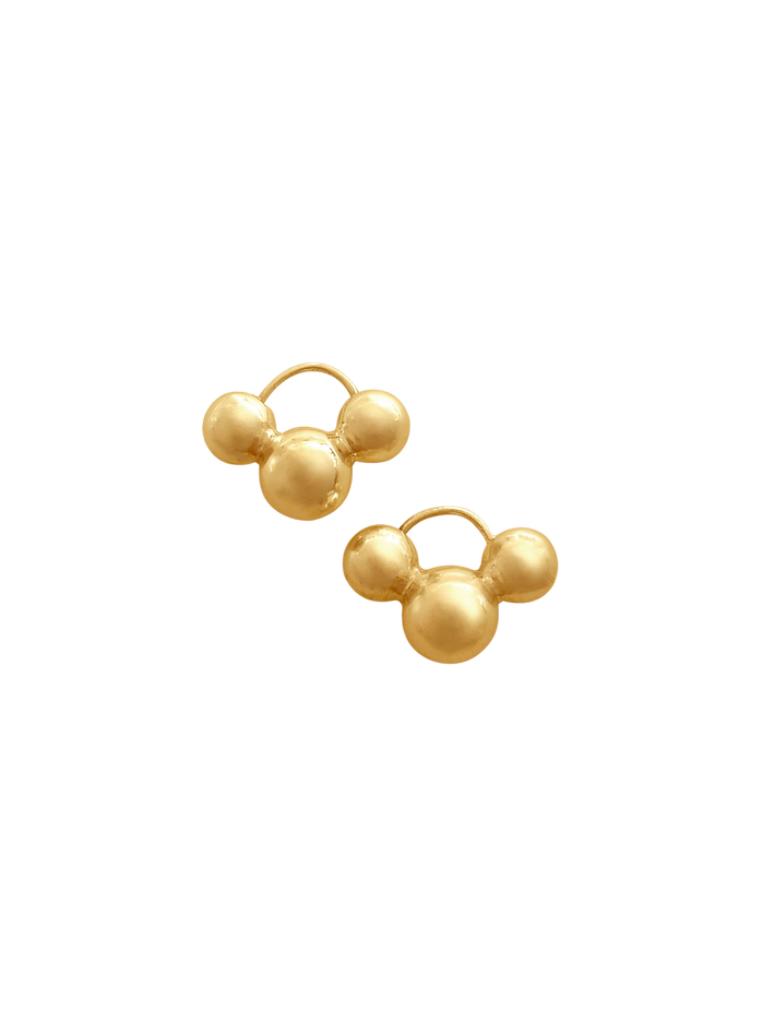 Cluster earrings in gold vermeil
