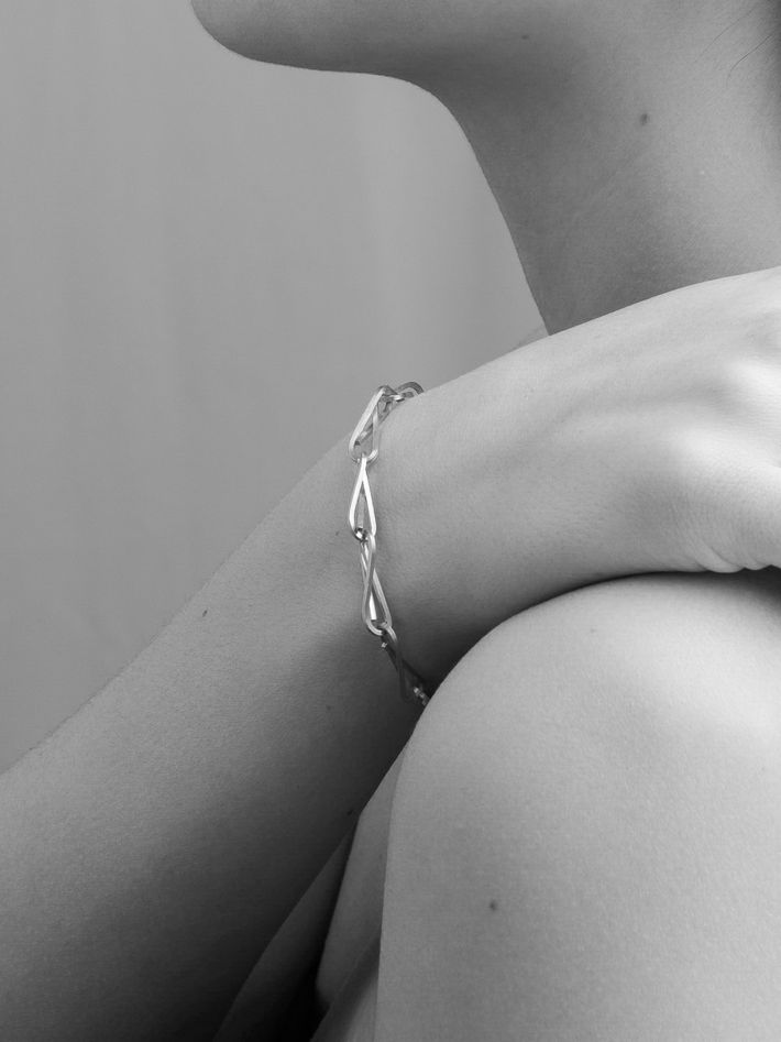 String chain bracelet in silver