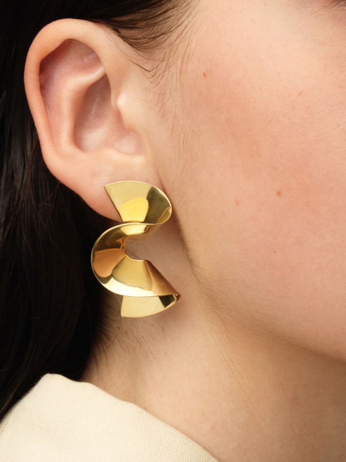 Flounce ii earrings in gold vermeil