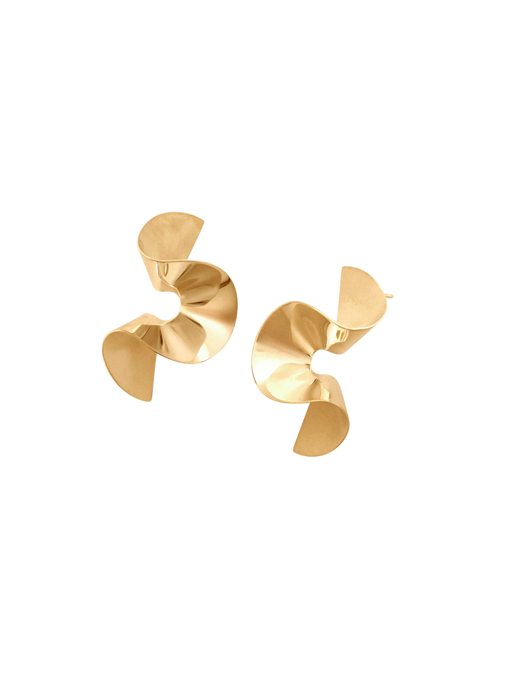 Flounce II earrings in gold vermeil