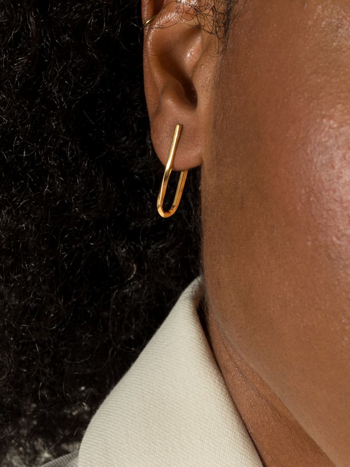 String twisted earrings in gold vermeil