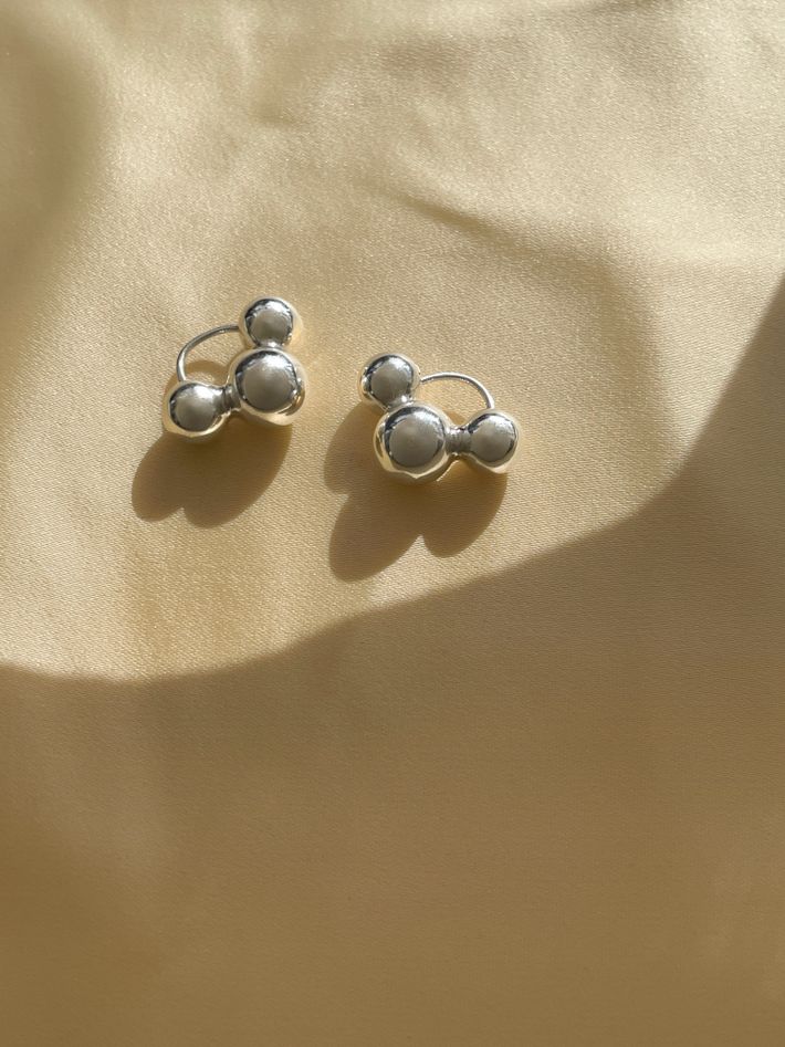 Cluster earrings in silver