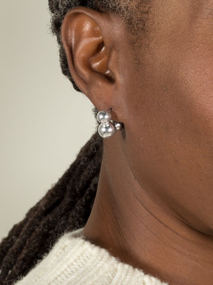 Cluster earrings in silver