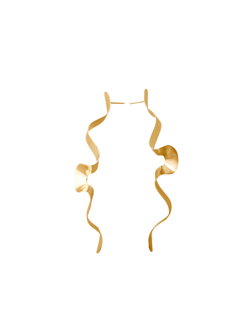 Serpentine earrings in gold vermeil photo