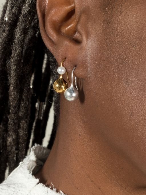 Sintra earrings in gold vermeil with freshwater pearl photo