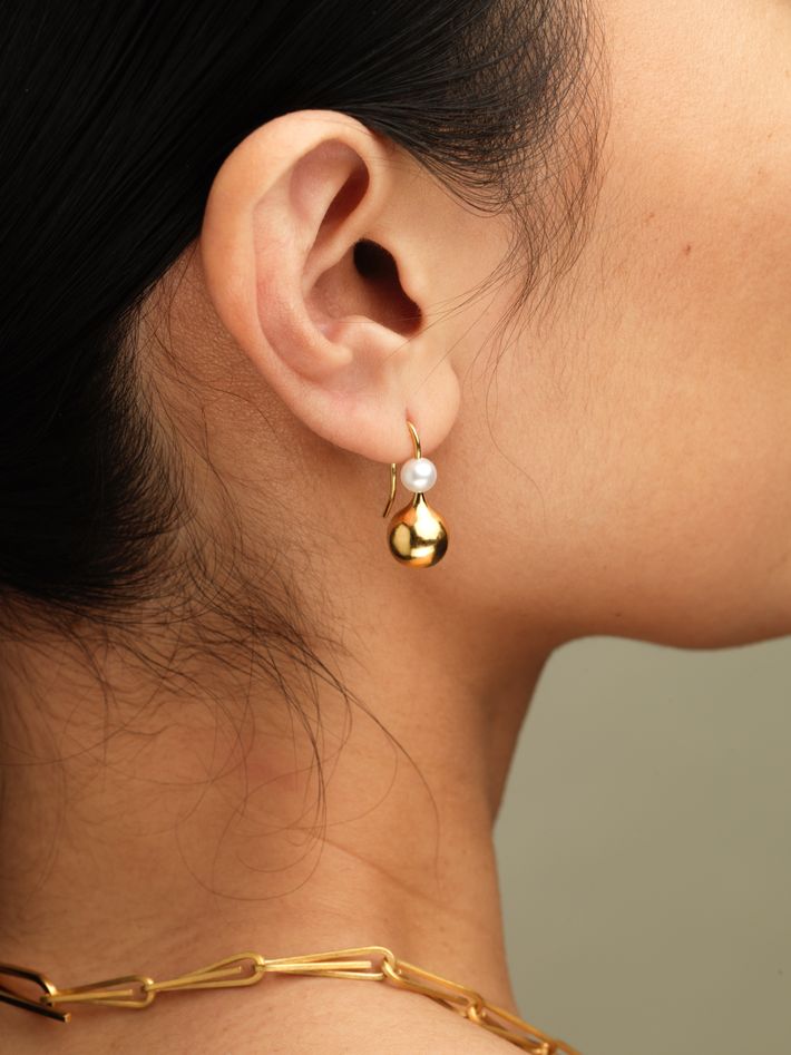 Sintra earrings in gold vermeil with freshwater pearl