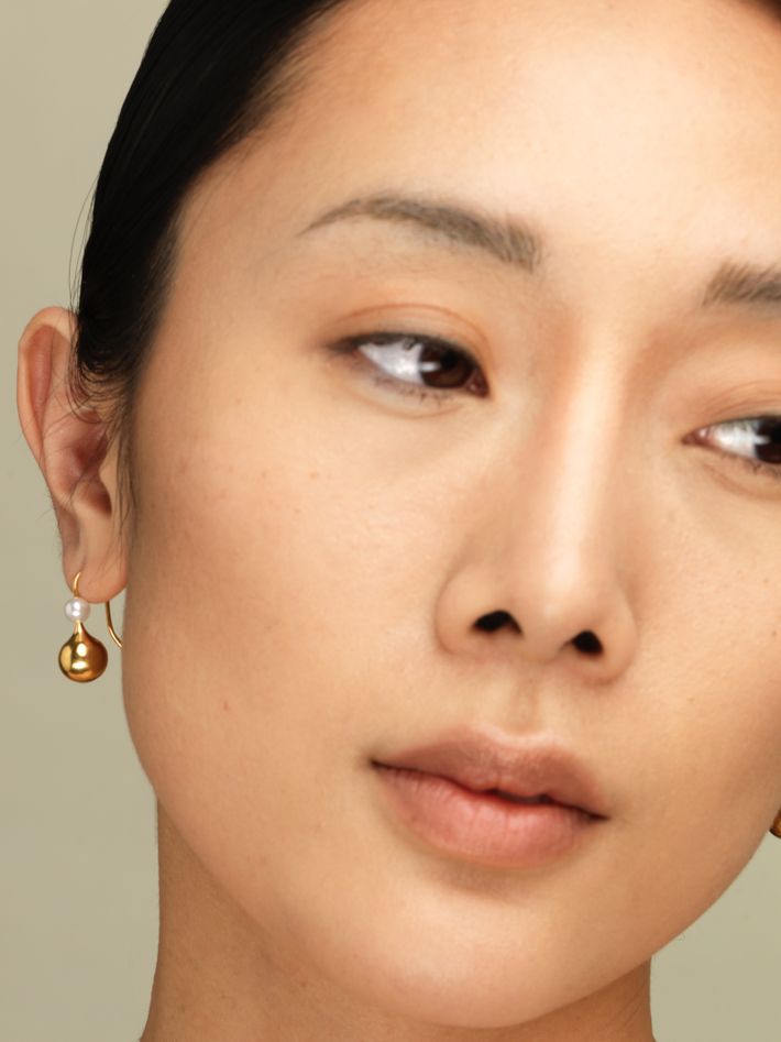 Sintra earrings in gold vermeil with freshwater pearl