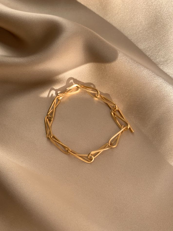 String chain bracelet in gold vermeil