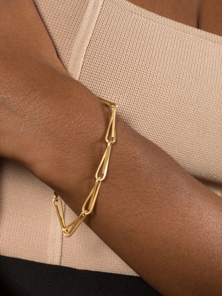 String chain bracelet in gold vermeil