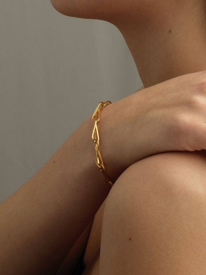 String chain bracelet in gold vermeil