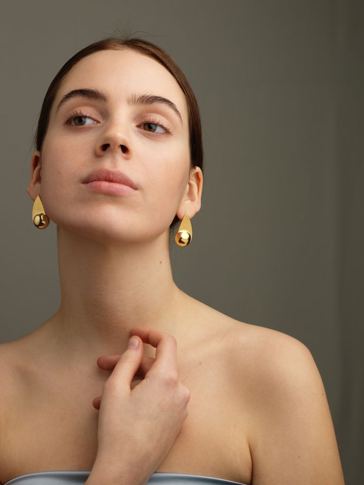 Spring earrings in gold vermeil